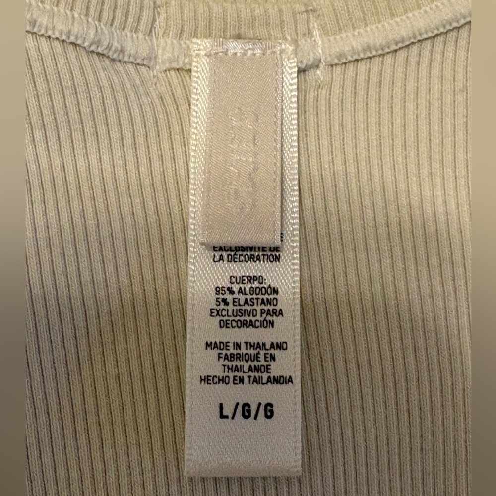 Skims Cotton Ribbed Tank Light Cream Large - Picture 9 of 12